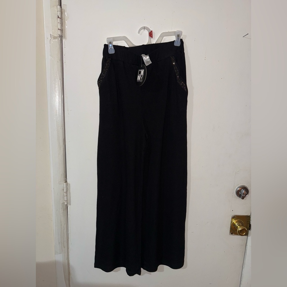 Cozy Casual Black Wide Leg Pants